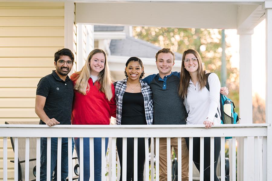 ${ Students on a porch }